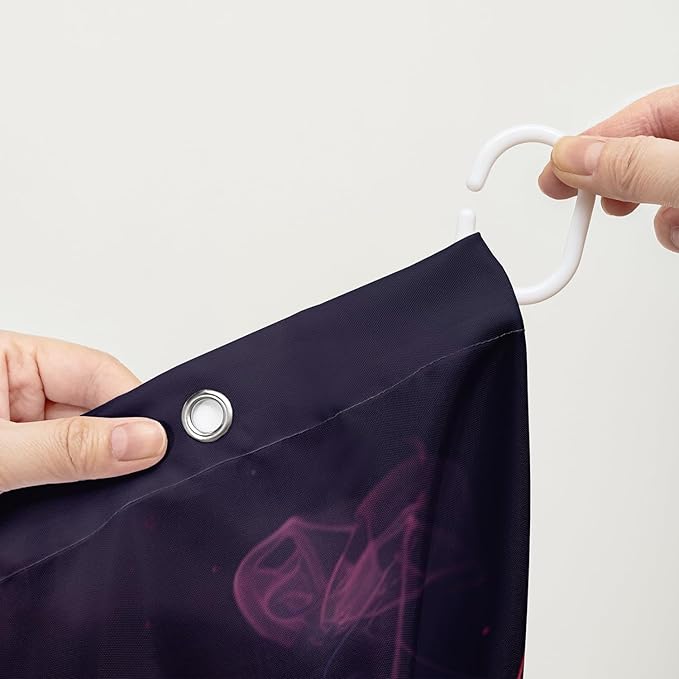 AILONEN Love Theme Shower Curtain for Bathroom,Romantic Smoky Butterfly Bath Curtain,Gradient Love Shabby Chic Print Black Shower Curtain with 12 Plastic Hooks,Waterproof 72" W*84" H