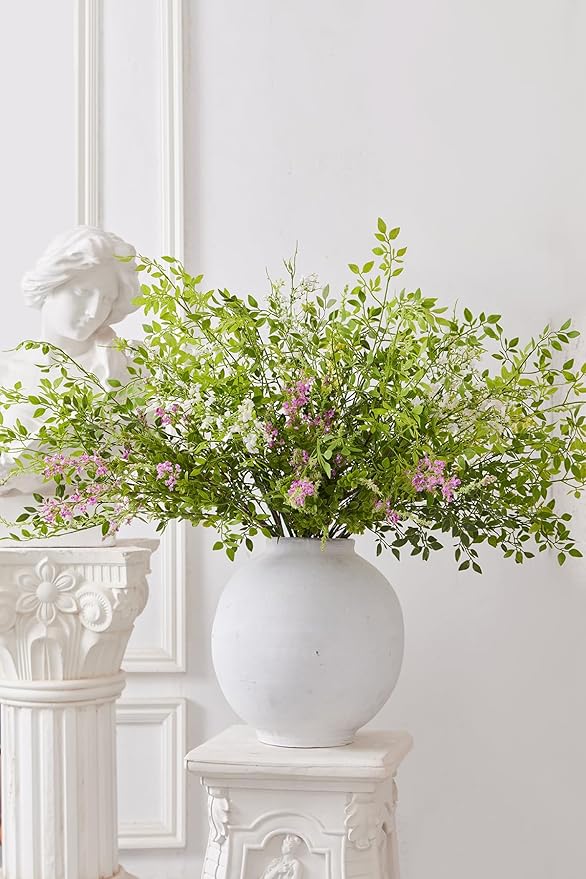 MISSPIN Artificial Flowers with Greenery Stems Faux Plants Indoor Branches for Tall Vase Ultra-Realistic, 12 Pcs Wedding Centerpieces, Home Decor & DIY Bouquets