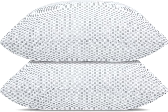 Shredded Memory Foam Pillows, King Size Bed Pillows for Sleeping 2 Pack,Washable Removable Cover,Pillows Suitable for Stomach,Back and Side Sleepers.