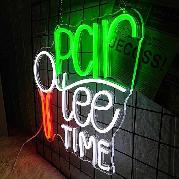 Golf Neon Sign for Wall Decor Golfing Neon Light Par Tee Time Golf LED Neon Sign Golf Ball LED Neon Light for Bedroom Golf Club Sports Room Competition Venue Decoration, green&white