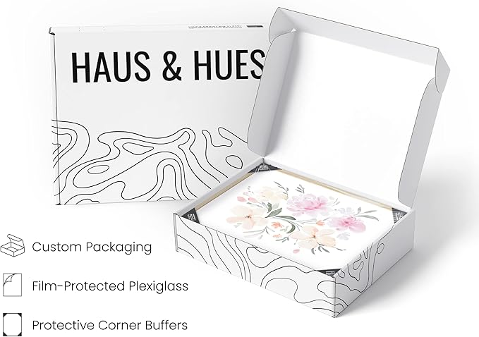 HAUS AND HUES Bouquet Set Art Print Set of 4 16x20 - Framed Beige