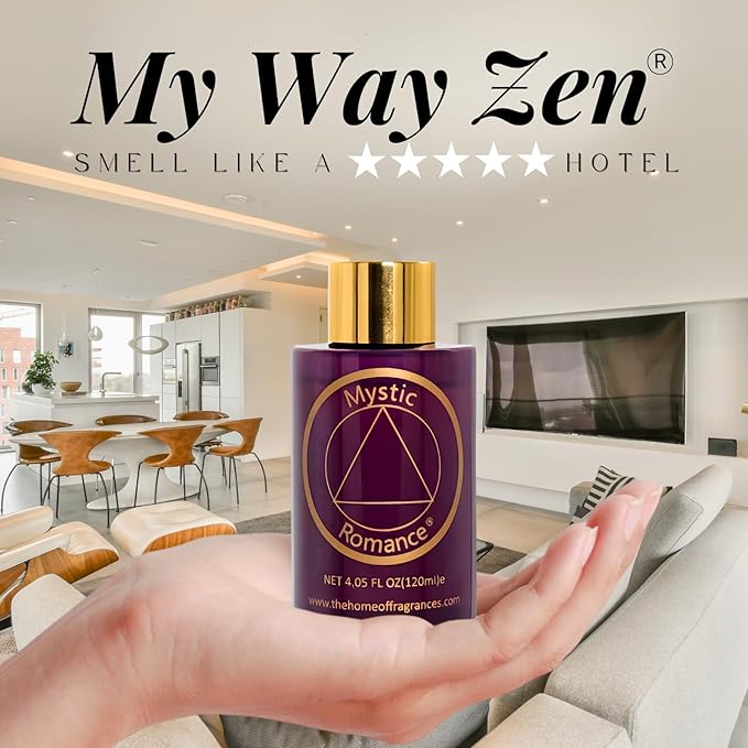 Mystic Romance My Way Zen Premium Home Fragrance Oil - for Aroma Oil Diffusers and Burner Oil Lamps (4oz, Purple Bottle)
