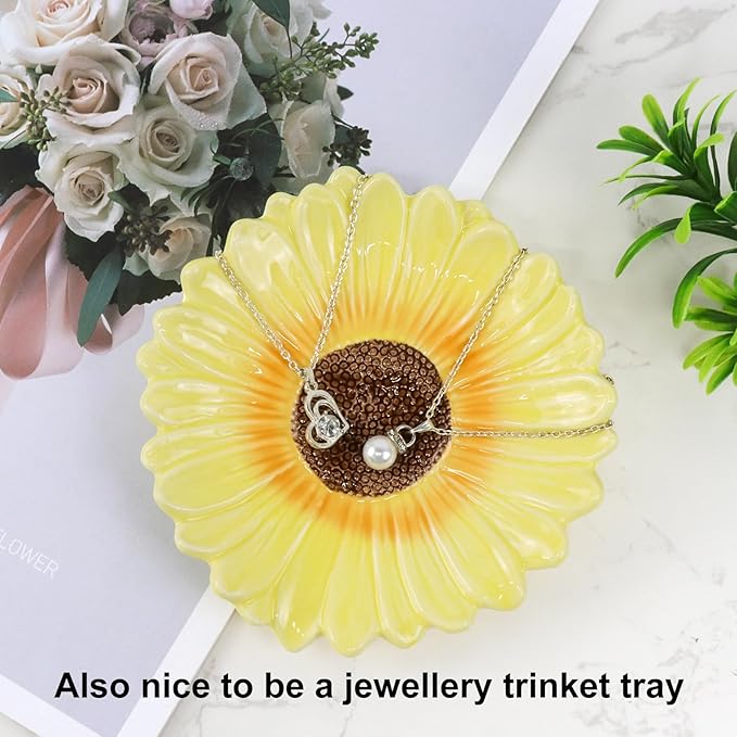 Self Draining Soap Dish Inspired by Daisy Flower Ceramic Waterfall Soap Dish Soap Savers for Bathroom,Shower,Bar Counter