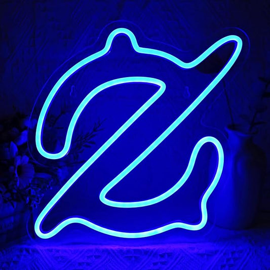 Gaming Gunbreaker Neon Sign for Wall Decor, Game Room, Bedroom Decorations, Dimmable, USB Powered, Blue, 11.8" x 11.6"