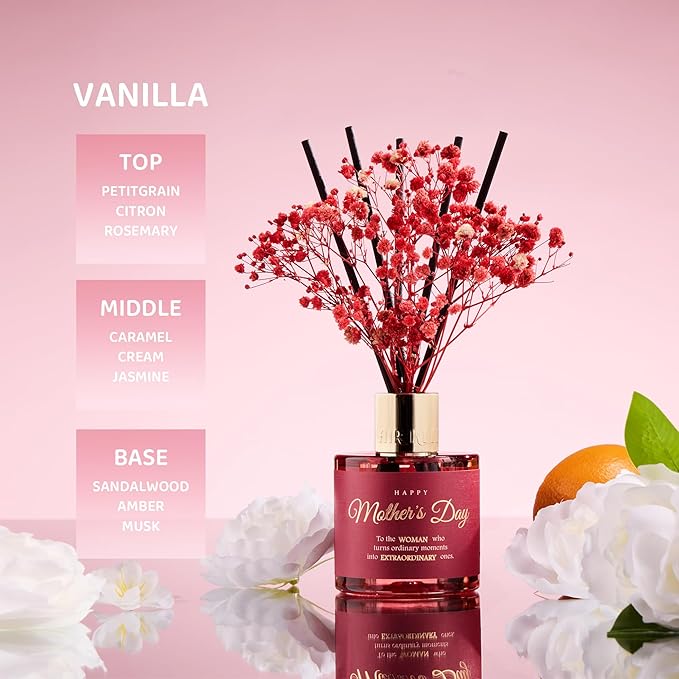 Airkeep Reed Diffuser Set,Scented Diffuser Oil with 8 Sticks,Home Fragrance Reed Diffuser for Bedroom,Bathroom Home Décor,Best Gifts for Women