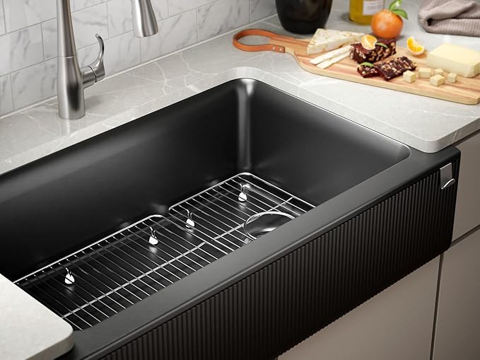 KOHLER K-25788-CM8 Cairn Sink, 36 in, Matte Black Plum