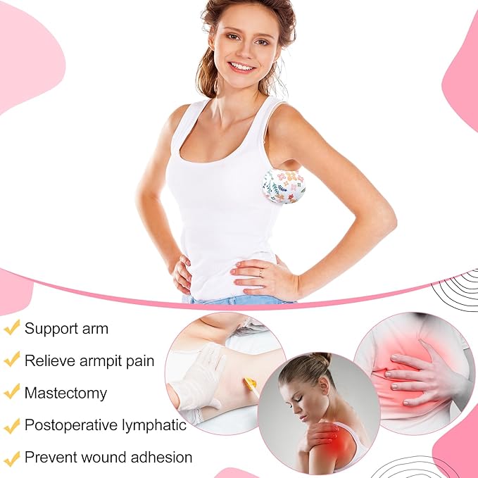 Juexica 4 Pcs Lymphedema Axilla Pillow Mastectomy Pillow Cotton Post Breast Surgery Pillow Mastectomy Recovery Breast Pillow for Sleeping Mastectomy Underarm Pillow Armpit Pain Relief (Flower)