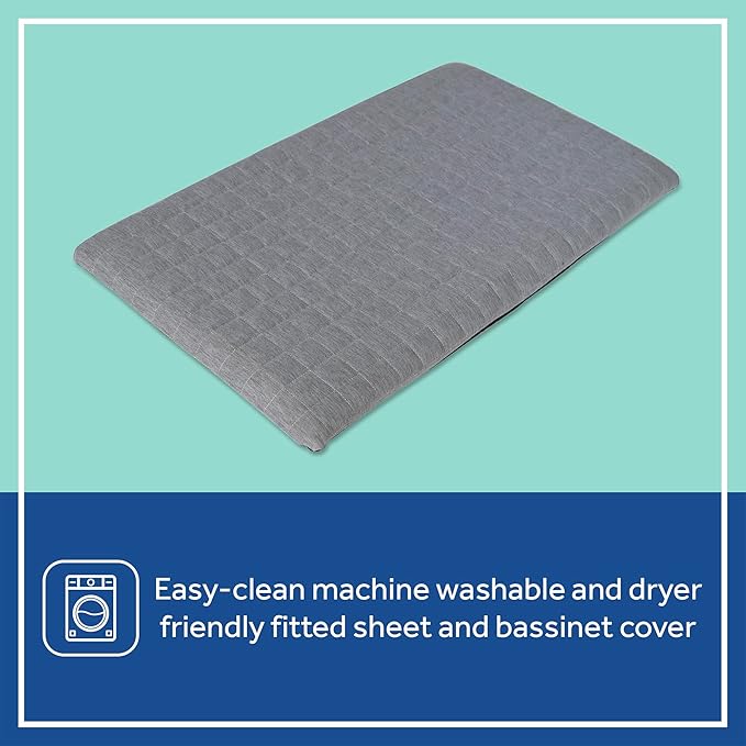 Sealy Cozy Soft Breathable Airy Mesh Lightweight Baby Bassinet & Bedside Sleeper, Newborn Bedside Bassinet for Baby, Portable Bassinet, Stand-Alone or Bedside Sleeper