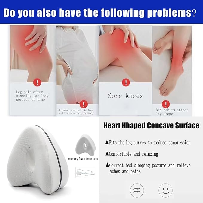 Spine Alignment Pillow - Relieve Hip Pain & Sciatica, Leg Alignment Pillow with Strap, Leg Positioner Pillows, Stand Up Pillow for Knee and Back Pain Relief, Back Support Pillow with Carry Bag