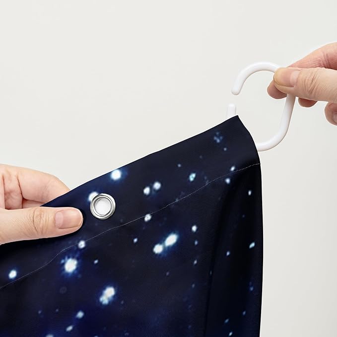 AILONEN Colorful Moth Shower Curtain,Galaxy Moon Moth Bath Curtain for Bathroom Decor,Polyester Waterproof with 12 Plastic Hooks 60" W*72" H