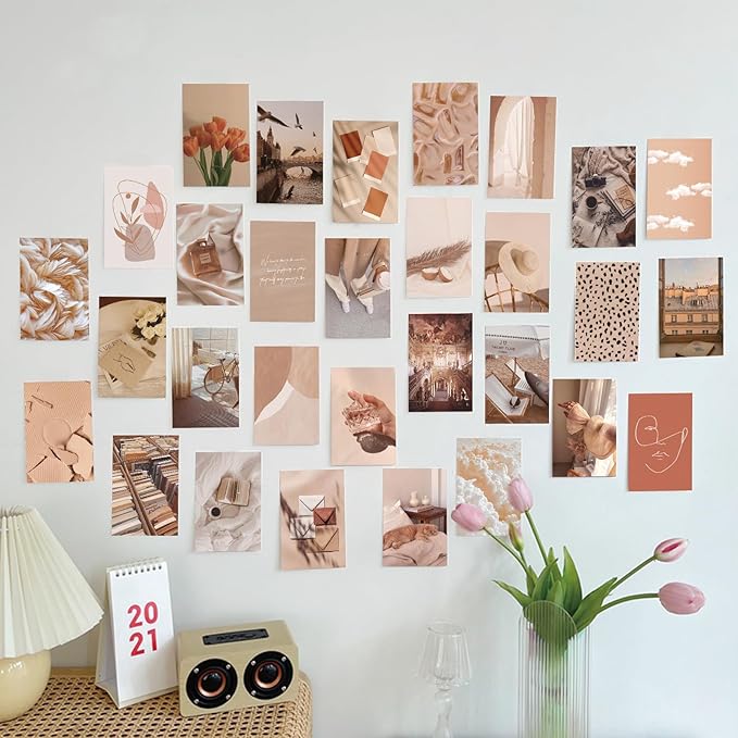 LA MAISON COZY Wall Collage Kit, Teen Posters Art Print, 50PCS 4x6'' Vintage Wall Decor Gift for Teen Girls' Dorm Room