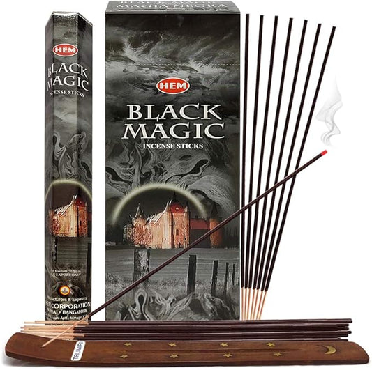 Black Magic Incense Sticks and Incense Stick Holder Bundle Insence Insense Hem Incense Sticks