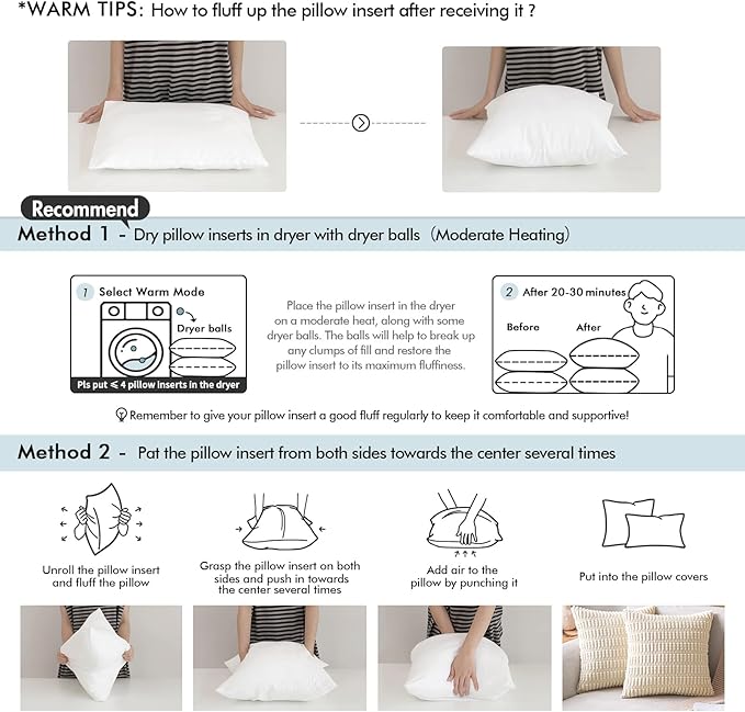 MIULEE Pack of 2 16x24 Outdoor Pillow Inserts, Outdoor Throw Pillows Water-Resistant Decorative Premium Rectangle Pillow Stuffer Sham for Porch Swing Couch Sofa Cushion Patio Furniture
