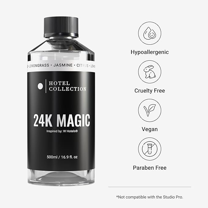 Hotel Collection - 24K Magic Essential Oil Scent - Luxury Hotel Inspired Aromatherapy Scent Diffuser Oil - Hints of Zesty Citrus, Floral Jasmine, & Delicate Lily - for Essential Oil Diffusers - 500mL