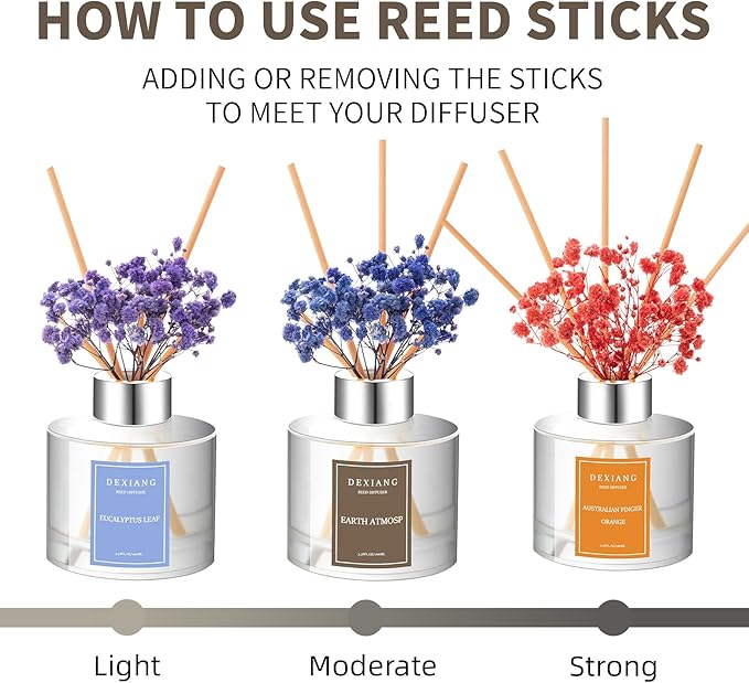 Green Picture Reed Diffuser Set - 3.38 fl oz (100ml) Essential Oil with 6 Reed Sticks | Home & Bathroom Decor