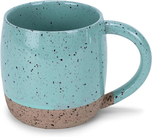 Elanze Designs Speckled Raw Bottom 17 ounce Ceramic Mug, Mint Green
