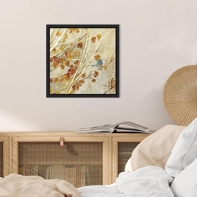 Amanti Art Framed Canvas Wall Art Print (16x16) Singing I by Asia Jensen Float Framed Canvas Art for Wall Decor, Living Room, Bedroom, Bathroom, Kitchen, Office or Business Artwork from WI, USA