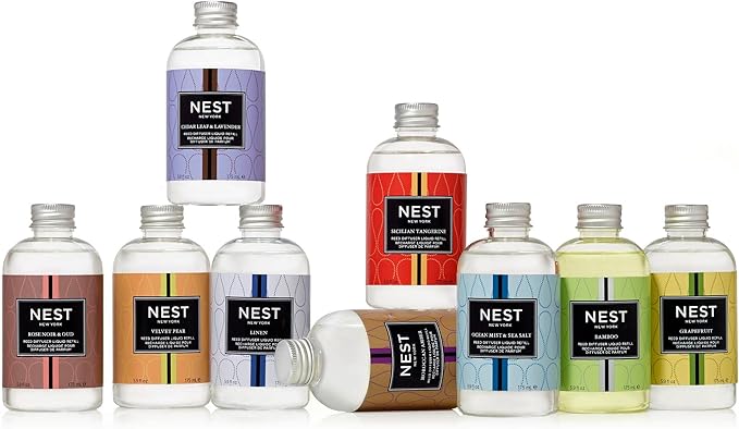NEST New York Reed Diffuser Liquid Refill, Moroccan Amber - 5.9 fl oz - Fragrance for Up to 90 Days - Flame Free