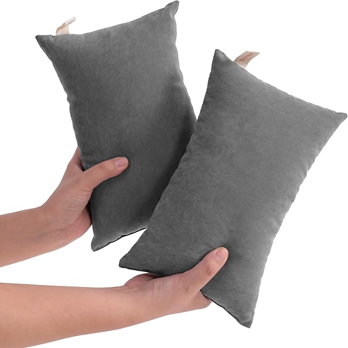 NTBAY Tiny Pillows, Down Alternative 7"x11" Microfiber Mini Pillows for Travel, Pets, Soft Machine Washable Small Pillows for Neck, Wrist, Lumbar and Knee, Dark Grey
