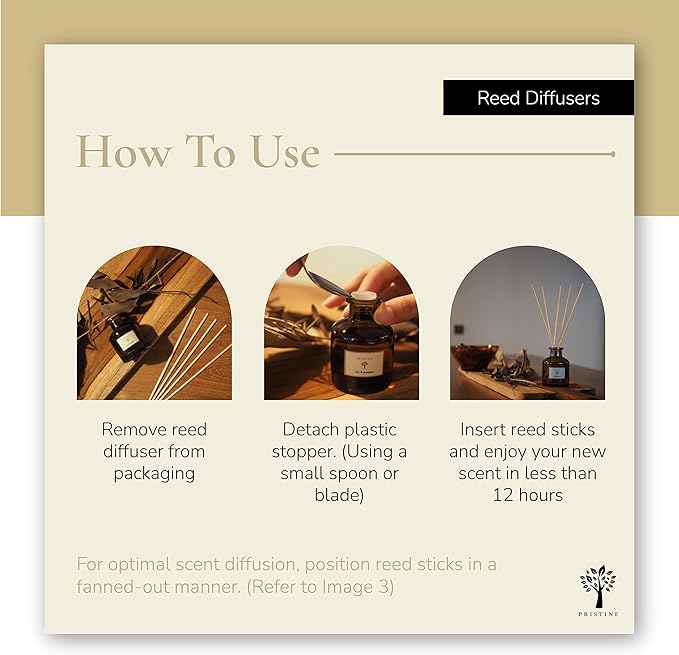 PRISTINE Swiss Château/Inspired by Hilton Hotel Reed Diffuser Refill with Free Reed Sticks | Fresh Rose, Tangerine, White Cedar Oil Diffuser Refills | Premium Hotel Lobby Reed Diffuser Oil Refill