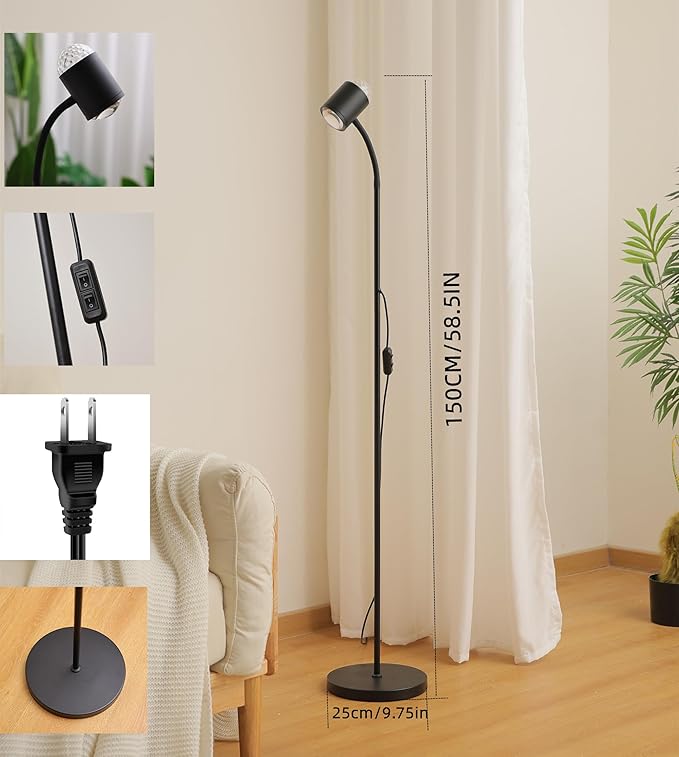 Sunset projection floor lamp with 3D waves, dual head sunset lamp with creative DIY mode, multiple colors and interchangeable background mode, 360 ° rotating atmosphere, sunset mood floor light