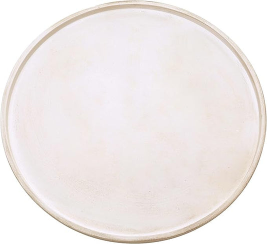 DN DECONATION White Wood Tray, Large Decorative Tray for Coffee Table, Ottoman, Decorative Round Trays, Accent Tray for Dining Room, Living Room, Farmhouse Decor