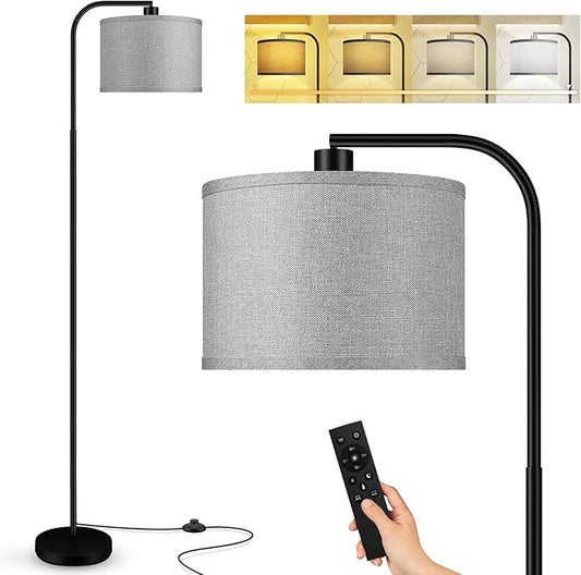 BoostArea Dimmable Floor Lamp for Living Room,Arc Sofa Lamps with Remote Control,Stepless Dimmable & Colors Temperature 2700k-6500k,67 in,Tall Modern Standing Lamp for Bedroom Study Room Office,Grey