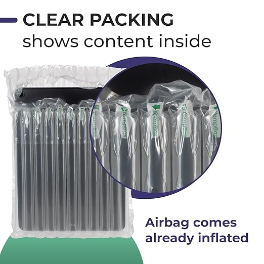 IDL Packaging Inflated 12" Laptop and Tablet Protective Bags, Self Sealed, Pack of 1 - Reusable Air Column Bags for Packing, Travel and Shipping - Durable Case for Laptops and Tablets