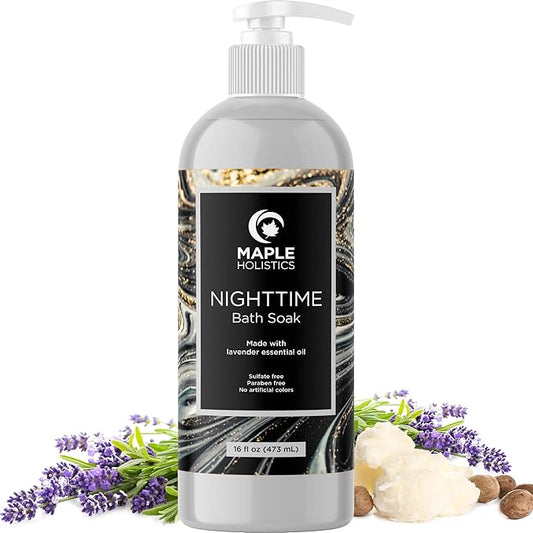 Luxury Nighttime Bubble Bath for Women - Aromatherapy Sleep Bath Soak for Women Relaxing and Nourishing Vegan Formula with Lavender Essential Oil and Shea Butter - Sulfate Paraben and Phthalate Free