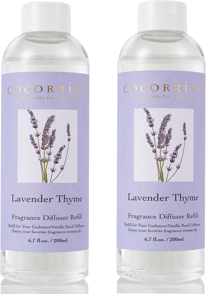 Cocorrína Reed Diffuser Refill - Lavender Thyme 6.7 oz / 2 Packs Reed Diffuser Oil Refill