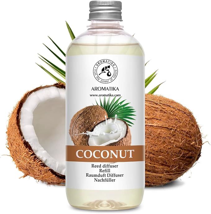 Reed Diffuser Refill Coconut 17 Fl Oz - Room Diffuser Refill - Home Fragrance - Air Freshener - Scented Diffuser - Coconut Aroma - Room Fragrance - Coconut Scented Diffuser