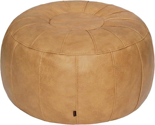 Thgonwid Unstuffed Moroccan Ottoman Pouf Cover, Ottoman Footstool Storage Solution, Bean Bag Chair, Foot Rest, Camel
