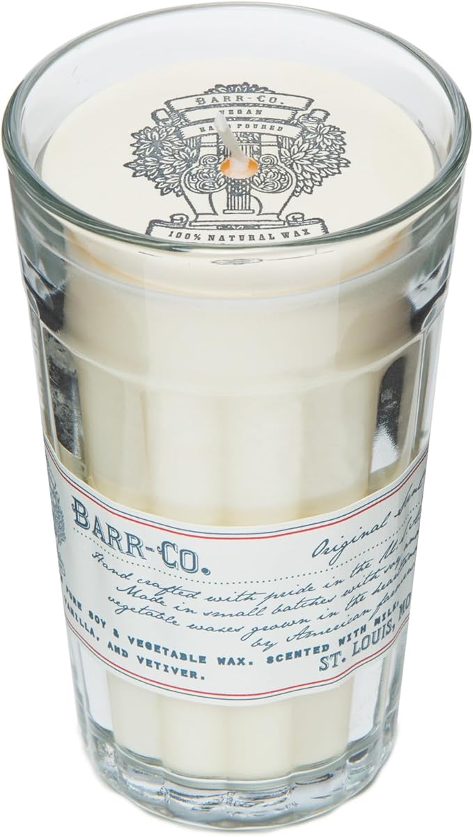 Barr-Co. Original Scent Parfait Glass Candle, Creamy Vanilla Scent, 120-Hour Long Burning Soy Wax Candle, Scented Candles for Home & Bath, 10 oz