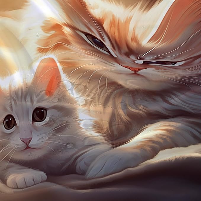 AILONEN 3D Kawaii Cat Shower Curtain, Beautiful Kittens with Flower Shower Curtain for Kids Girl Boys Bathroom Decor,Cute Pet Animal Cat Lover Waterproof Shower Curtains Sets with Hooks,36" W*72" H