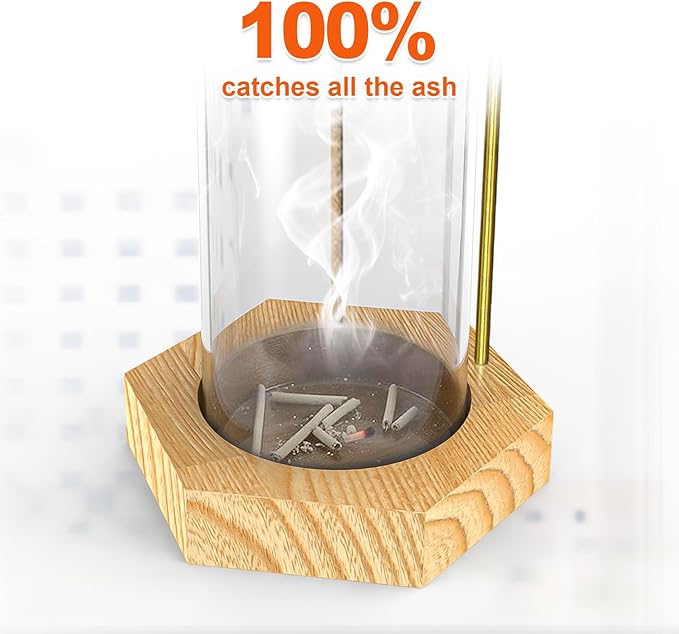 2 Pack Incense Holder, Incense Burner, Insence-Stick Holder Mess-Free Incense Burner Holder, Ideal for Meditation, Yoga, Relaxation, and Home Decor - Anti-Ash Flying (Hexagonal Wood Color)
