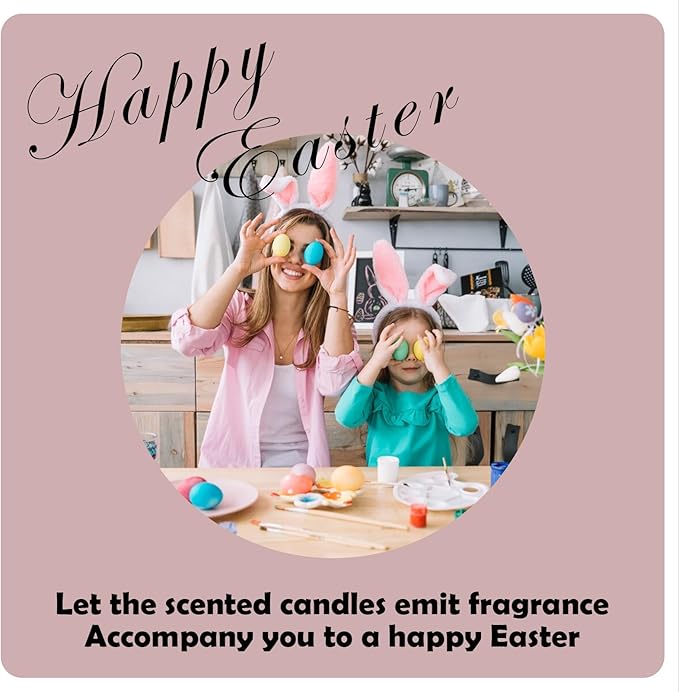 Easter Scented Candle, Spring Floral Collection Soy Aromatherapy Candles, Long Lasting Fresh Scent for Home Decor and Holiday Gifts (7oz, Lavender)