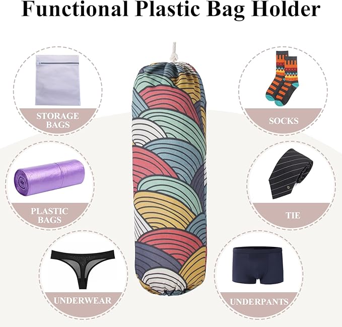 TOGETRUE Plastic Bag Holder, Wall Mount Grocery Bag Organizer and Dispenser for Home and Kitchen