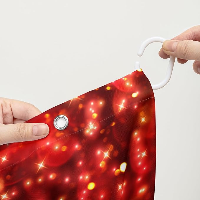 AILONEN Red Rose Shower Curtain for Bathroom,Romantic Rose Flower Waterproof Bath Curtain,Girls Women Curtain Bathroom Decor 60" W x 72" H with 12 Plastic Hooks