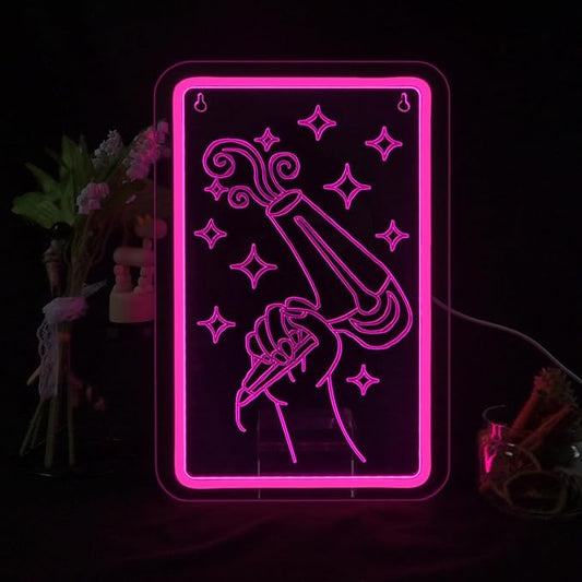 Lucunstar Hairdryer Neon Sign Pink LED Beauty Salon/Hair Salon Decor,Led Neon Business Lights for Barbers Studio Decoration for Beauty Shop(14.69 * 9.4in)