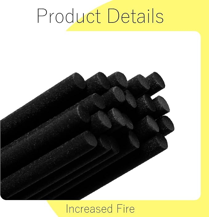 Black Oil Diffuser Sticks 20pcs 16.93in/43cm0.197in/5mm Fragrance Refill Fibre Reed Thick Diffuser Sticks for Home Office Spa and Bedroom