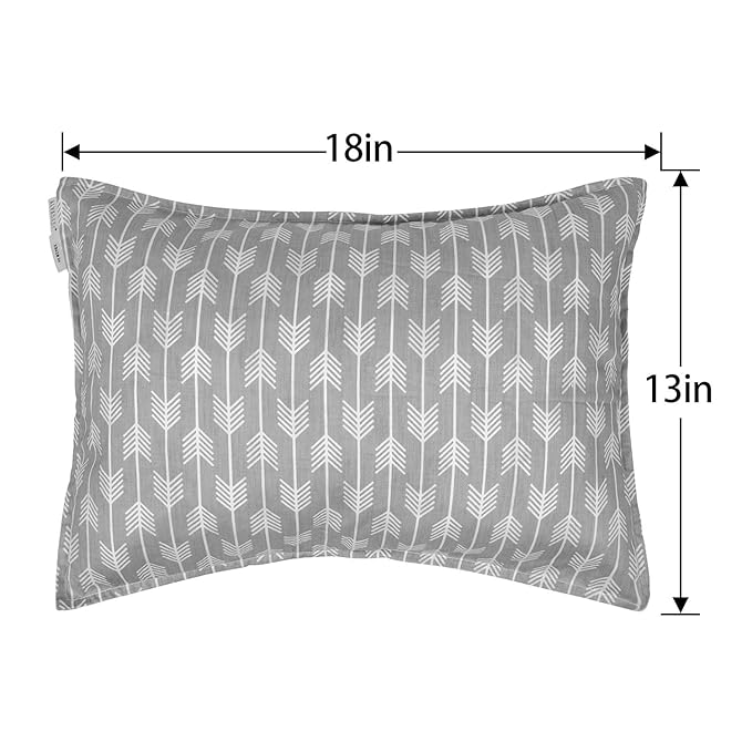 ALVABABY Toddler Pillowcases, Fits 13 x 18,12x 16 Kids Pillow, 2 Pack Cotton Baby Children Sleep Pillow Cover Envelope Travel Pillow Cases for Boys Girls, Arrows Dinosaurs, 2TPW10