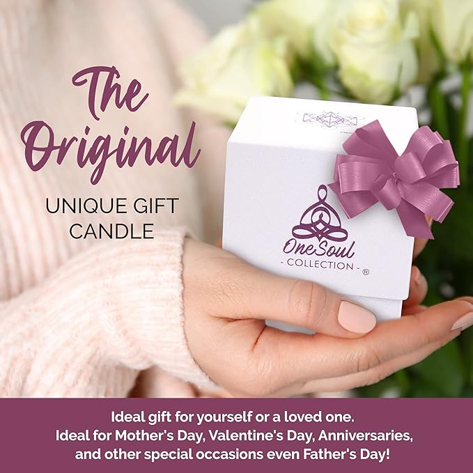 Lavender Vanilla Aromatherapy Candle, Floral Scented Candles, Luxury Candles Scented with Metatron’s Cube Symbol, Hand-Poured Soy Candle, 50 Hours Long Time, 7.6 oz. - OneSoul Collection