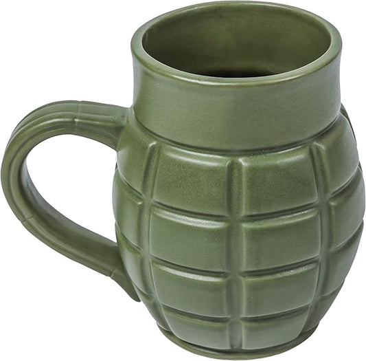 Caliber Gourmet Green Grenade Coffee Mug, Tactical Ceramic Weapon Cup, Perfect Novelty Gift for Military Enthusiasts, Fun & Unique Tactical Coffee Mug, Ideal for Birthdays, Father's Day, and Christmas