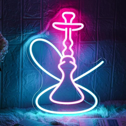 Neon Sign Pink Blue LED Neon Sign for Wall Decor Neon Light Sign Dimmable USB Neon Signs for Shop Bar Pub Man Cave Home Wall Decor Aesthetic Room Decor(16.5 * 12.6")