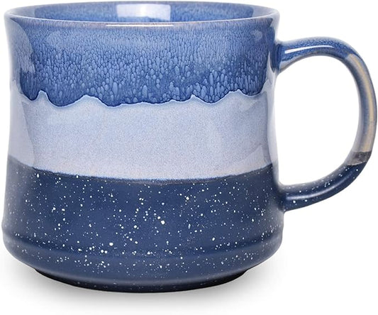 Bosmarlin Large Ceramic Coffee Mug, Big Tea Cup for Office and Home, 21 Oz, Dishwasher and Microwave Safe, 1 PCS… (Blue)