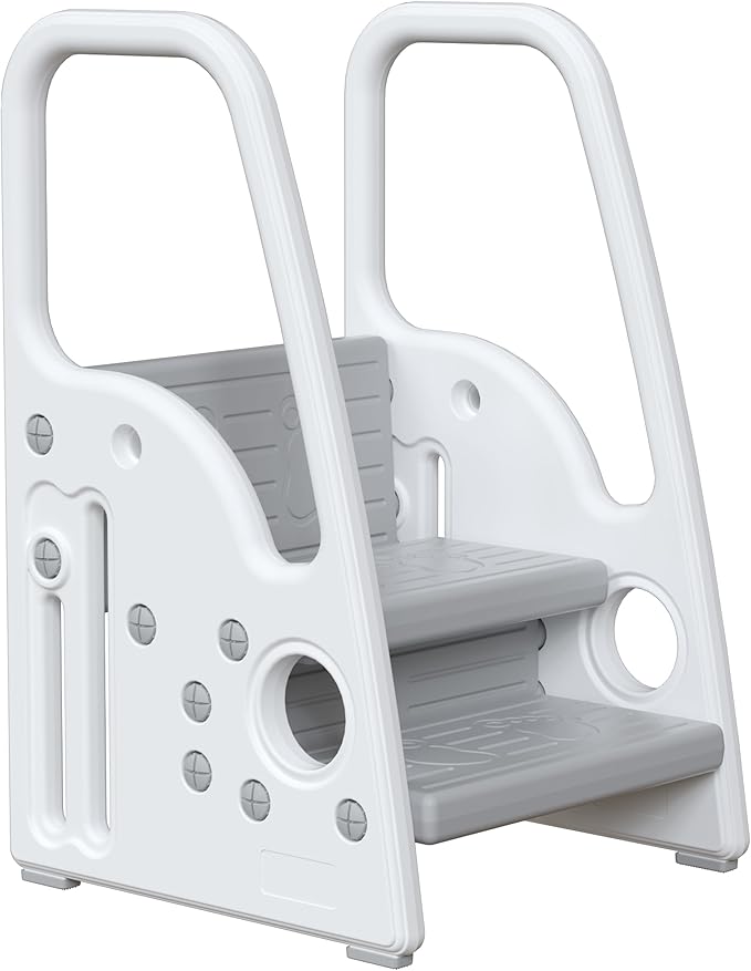 Toddler Step Stool for Bathroom Toilet Potty Training Children Step Ladder Step Stool for Kids with Safety Handles (three floor)
