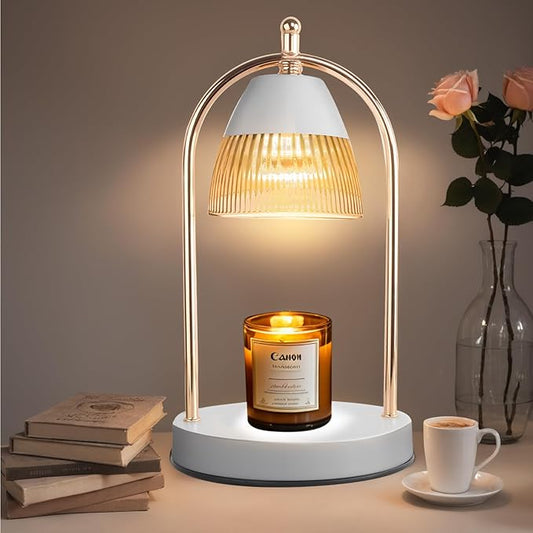 GEEZO Fragrance Candle Warmer Lamp，Electric Candle Warmer with Timer & Dimmer，Mom Christmas Birthday Gifts for Women, House Warming Gifts New Home Bedroom Decor