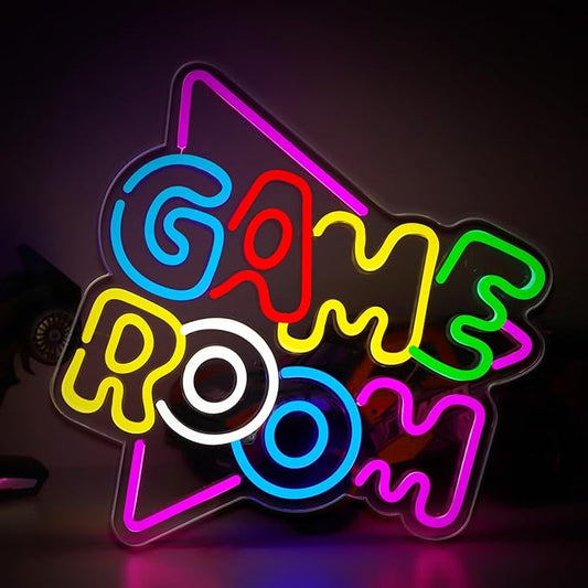 Gamer Neon Sign for Gamer Room Decor, USB Powered Dimmable Colorful Led Gaming Neon Signs for Boys Room