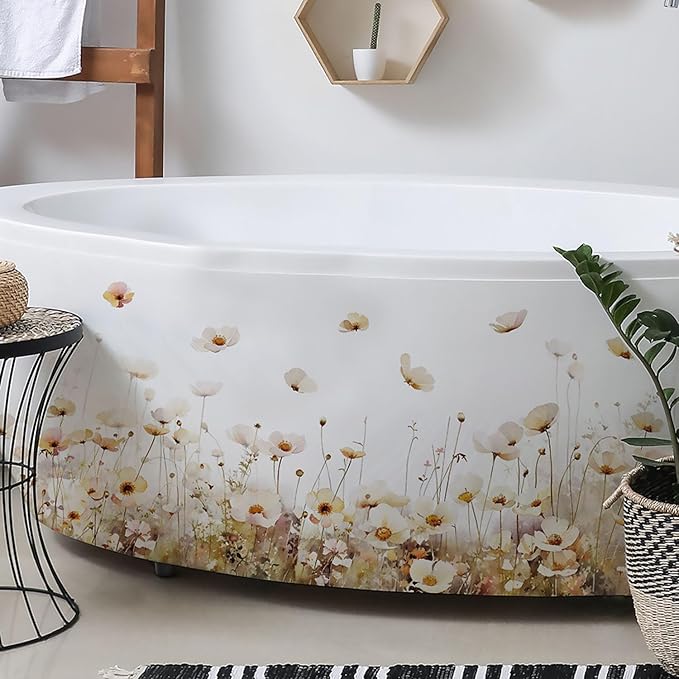 Light Colored Plants and Flowers Wall Corner Decals Flower Butterfly Wall Stickers Living Room Bedroom Removable Peel and Stick Waterproof Wall Art Decor