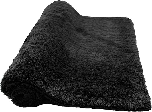 CozeCube Black Bath mats 36" x 24", Non Slip Shaggy Bathroom Rug, Ultra Soft Machine Washable Plush Pile Rugs, Fluffy Microfiber for Bedroom